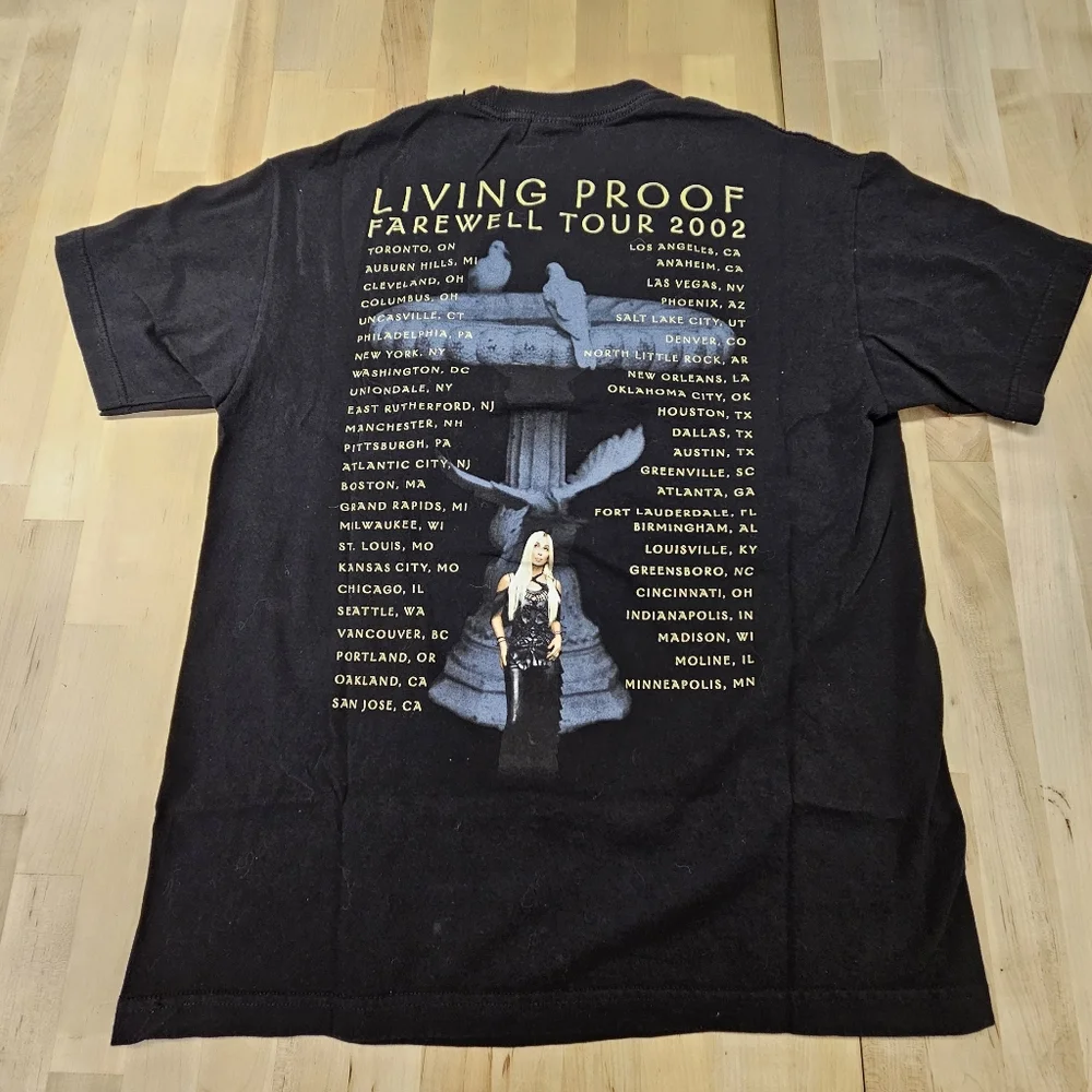 Vintage Y2K Cher Shirt Mens Large Black Living Proof Farewell Tour Tee 2000s - Picture 7 of 8